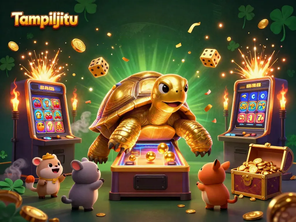 Tampiljitu offers an exciting gambling atmosphere with a golden tortoise pinball machine and dynamic casino elements.
