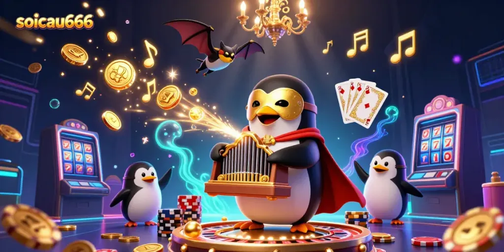 Engage with soicau666's lottery analysis through a dynamic fantasy scene featuring gaming elements and a captivating character.