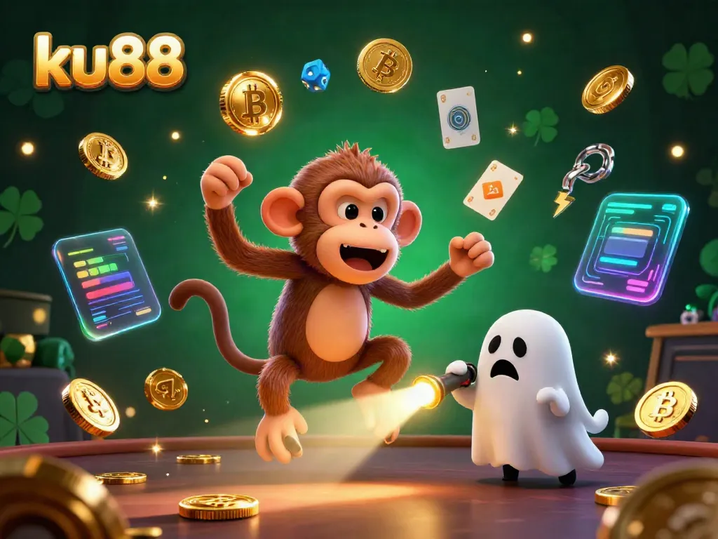 Experience gaming excitement with ku88 amidst golden coins and vibrant casino action.