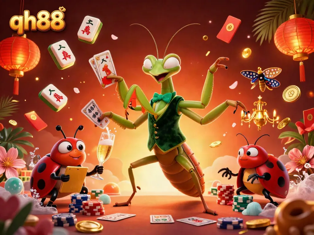 Engage with qh88's high-energy casino atmosphere featuring vibrant characters and dynamic gameplay elements.
