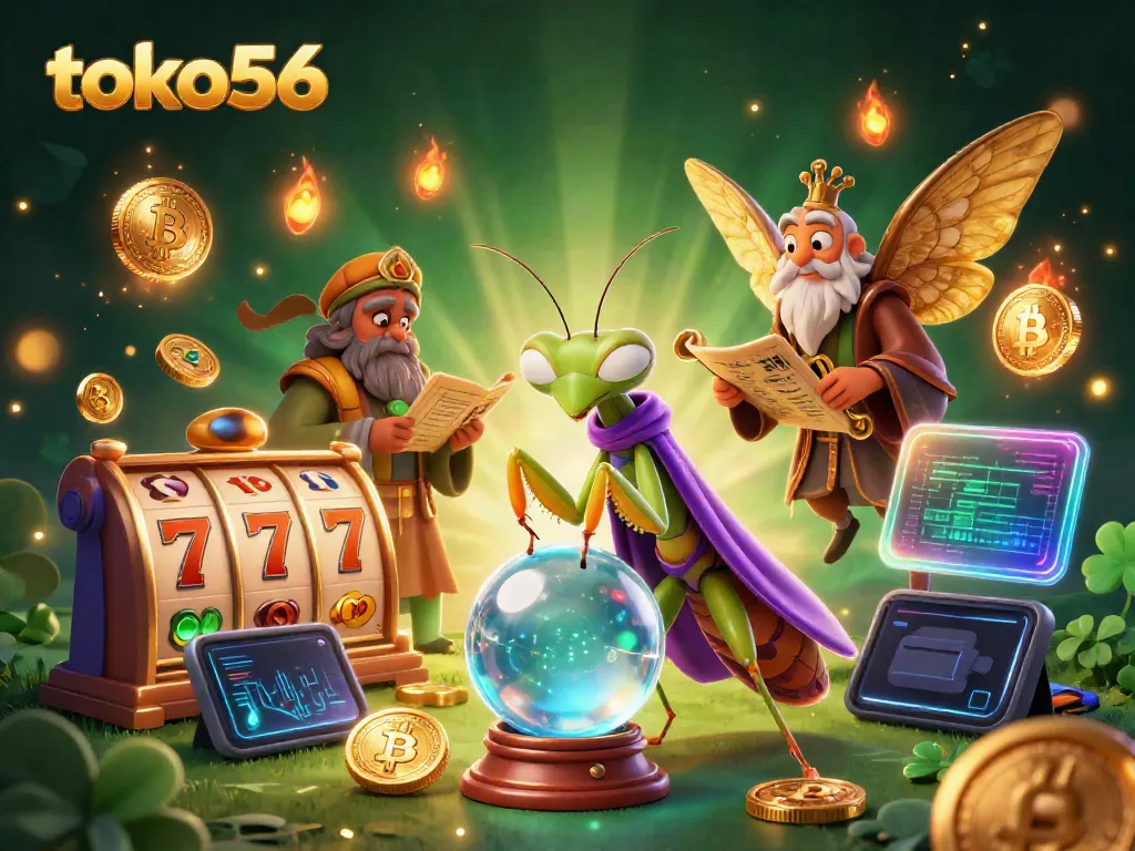 Engage with the dynamic world of toko56 through this vibrant, cartoonish casino illustration featuring fortune elements.