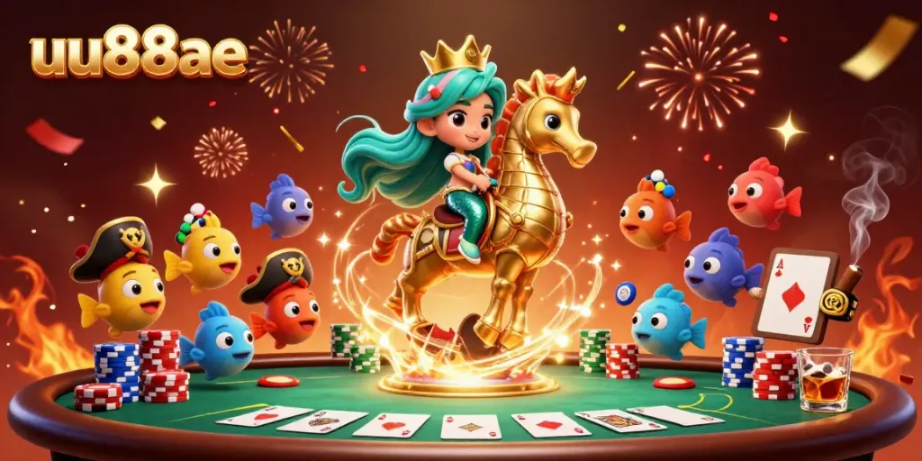 Experience exciting gaming action at uu88ae with vibrant characters and casino elements in a thrilling scene.