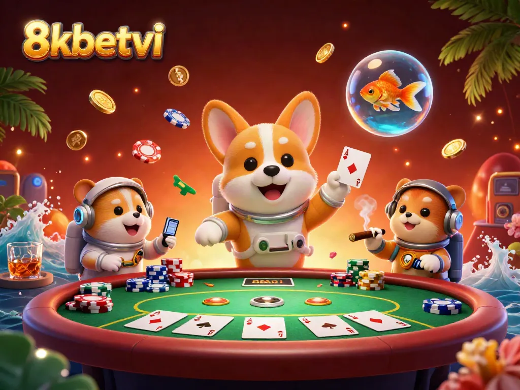 Experience thrilling gaming adventures with 8xbetvi in a dynamic space-themed casino scene filled with vibrant characters.