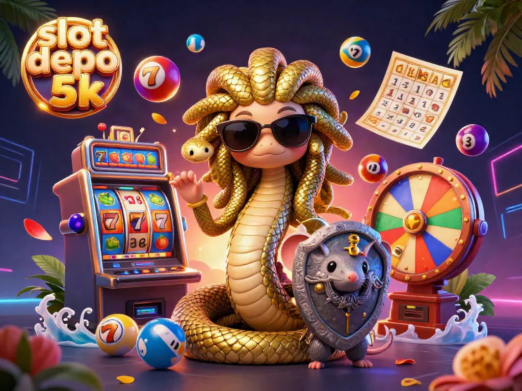 Experience the excitement of slot depo 5k with vibrant game elements and characters showcasing casino fun.