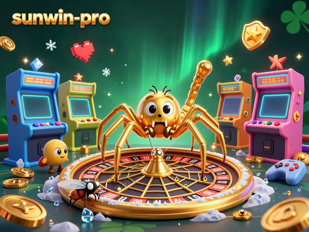 Experience thrilling bets with sunwin-pro at a dynamic golden roulette wheel with exotic game characters.