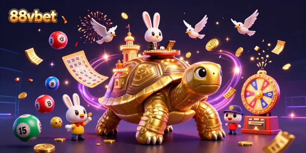 Celebrate big wins with 88vbet - a vibrant 3D casino scene filled with enchanting characters.