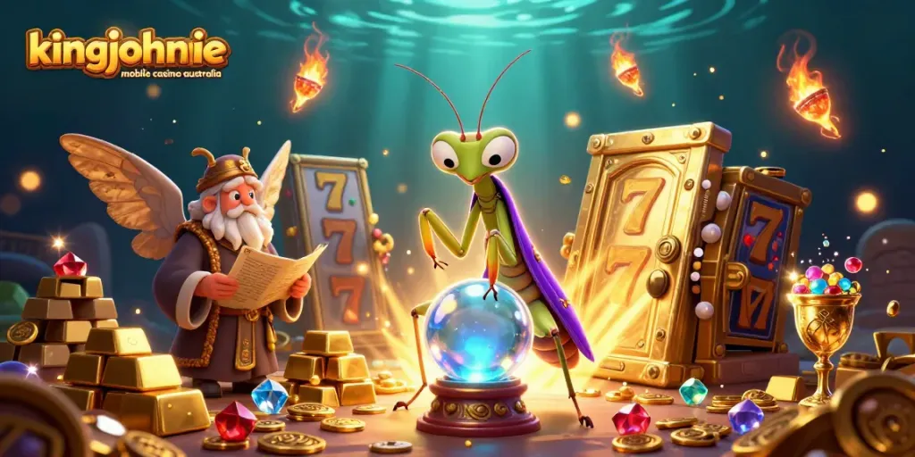 Experience kingjohnnie mobile casino australia's vibrant gaming scene with fortune teller and golden treasures.