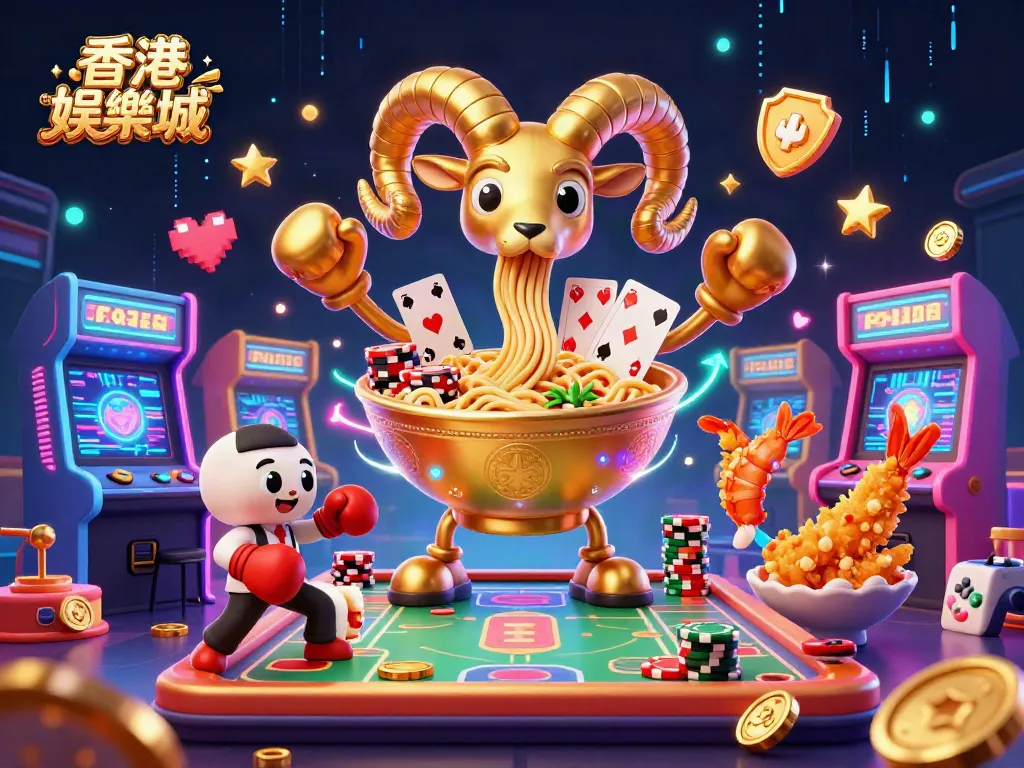 Engage in the excitement of 香港娛樂城 with a colorful 3D casino illustration featuring vibrant characters and game elements.
