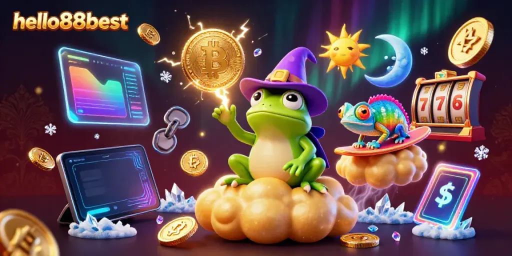 Spin for wins at hello88best with vibrant characters and golden coin chaos in a casino setting